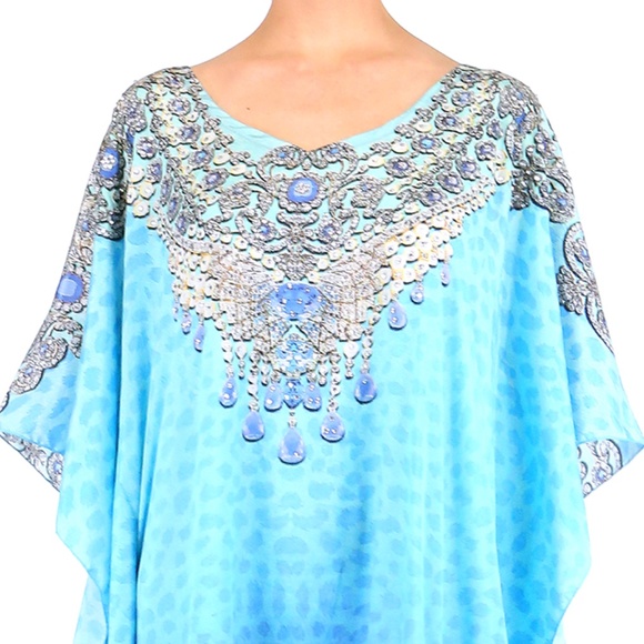 Ombre Kaftan-Animal Print Kaftan Leopard Print New - Picture 3 of 5
